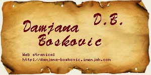 Damjana Bošković vizit kartica